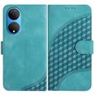 For Honor X7/Play 30 Plus YX0060 Elephant Head Embossed Phone Leather Case with Lanyard(Light Blue) - 1