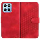 For Honor X8 5G YX0060 Elephant Head Embossed Phone Leather Case with Lanyard(Red) - 1