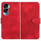 For Honor X50i 5G/90 Lite YX0060 Elephant Head Embossed Phone Leather Case with Lanyard(Red) - 1