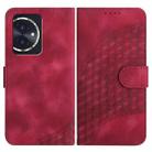 For Honor 100 YX0060 Elephant Head Embossed Phone Leather Case with Lanyard(Rose Red) - 1