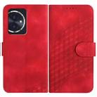 For Honor 100 YX0060 Elephant Head Embossed Phone Leather Case with Lanyard(Red) - 1