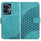 For Honor 100 YX0060 Elephant Head Embossed Phone Leather Case with Lanyard(Light Blue) - 1