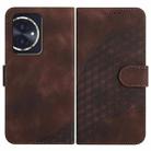 For Honor 100 YX0060 Elephant Head Embossed Phone Leather Case with Lanyard(Coffee) - 1