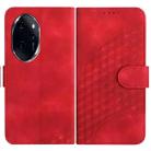 For Honor 100 Pro YX0060 Elephant Head Embossed Phone Leather Case with Lanyard(Red) - 1