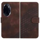 For Honor 100 Pro YX0060 Elephant Head Embossed Phone Leather Case with Lanyard(Coffee) - 1