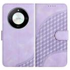 For Honor X50 / X9b YX0060 Elephant Head Embossed Phone Leather Case with Lanyard(Light Purple) - 1