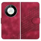 For Honor X50 / X9b YX0060 Elephant Head Embossed Phone Leather Case with Lanyard(Rose Red) - 1