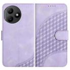 For Honor X50i+ YX0060 Elephant Head Embossed Phone Leather Case with Lanyard(Light Purple) - 1