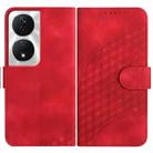 For Honor X7b YX0060 Elephant Head Embossed Phone Leather Case with Lanyard(Red) - 1