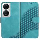 For Honor X7b YX0060 Elephant Head Embossed Phone Leather Case with Lanyard(Light Blue) - 1