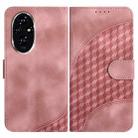 For Honor 200 YX0060 Elephant Head Embossed Phone Leather Case with Lanyard(Pink) - 1