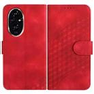 For Honor 200 YX0060 Elephant Head Embossed Phone Leather Case with Lanyard(Red) - 1