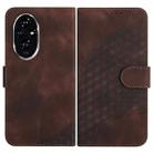 For Honor 200 YX0060 Elephant Head Embossed Phone Leather Case with Lanyard(Coffee) - 1