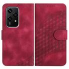 For Honor 200 Lite Global YX0060 Elephant Head Embossed Phone Leather Case with Lanyard(Rose Red) - 1