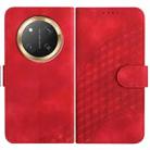 For Honor X9c Global Elephant Head Embossed Phone Leather Case with Lanyard(Red) - 1