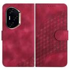 For Honor 300 Pro / Honor 300 Ultra Elephant Head Embossed Phone Leather Case with Lanyard(Rose Red) - 1