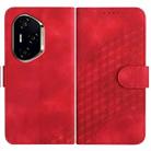 For Honor 300 Pro / Honor 300 Ultra Elephant Head Embossed Phone Leather Case with Lanyard(Red) - 1