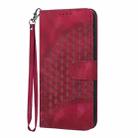 For Honor Magic7 Elephant Head Embossed Phone Leather Case with Lanyard(Rose Red) - 2