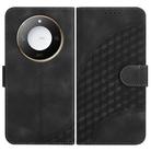 For Honor X60 / X9c Smart Elephant Head Embossed Phone Leather Case with Lanyard(Black) - 1
