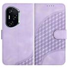 For Honor 400 Global 156.5mm Elephant Head Embossed Phone Leather Case with Lanyard(Light Purple) - 1