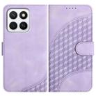 For Honor X8c 4G Elephant Head Embossed Phone Leather Case with Lanyard(Light Purple) - 1