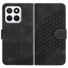 For Honor X8c 4G Elephant Head Embossed Phone Leather Case with Lanyard(Black) - 1