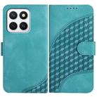 For Honor X8c 4G Elephant Head Embossed Phone Leather Case with Lanyard(Light Blue) - 1