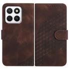 For Honor X8c 4G Elephant Head Embossed Phone Leather Case with Lanyard(Coffee) - 1