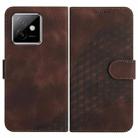 For Honor X60 GT Elephant Head Embossed Phone Leather Case with Lanyard(Coffee) - 1