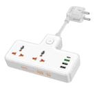 hoco AC12A Reise 2-position Expansion Socket with PD30W+3USB Ports, Cable Length: 8.5cm, EU Plug(White) - 1