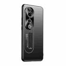 For vivo S19 Pro Frosted Metal Hybrid TPU Holder Phone Case(Black) - 1