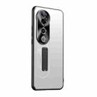 For vivo S19 Pro Frosted Metal Hybrid TPU Holder Phone Case(Silver) - 1