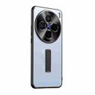 For vivo X200 Frosted Metal Hybrid TPU Holder Phone Case(Blue) - 1