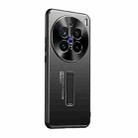 For vivo X200 Pro Frosted Metal Hybrid TPU Holder Phone Case(Black) - 1