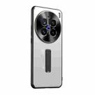 For vivo X200 Pro Frosted Metal Hybrid TPU Holder Phone Case(Silver) - 1