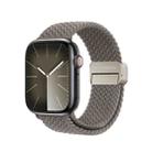 For Apple Watch SE 2023 44mm DUX DUCIS Mixture Pro Series Magnetic Buckle Nylon Braid Watch Band(Clay) - 1