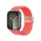 For Apple Watch SE 2023 44mm DUX DUCIS Mixture Pro Series Magnetic Buckle Nylon Braid Watch Band(Guava) - 1