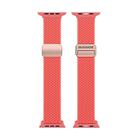 For Apple Watch SE 2023 44mm DUX DUCIS Mixture Pro Series Magnetic Buckle Nylon Braid Watch Band(Guava) - 2