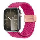 For Apple Watch SE 2023 44mm DUX DUCIS Mixture Pro Series Magnetic Buckle Nylon Braid Watch Band(Raspberry Color) - 1