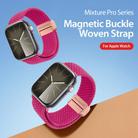 For Apple Watch Series 9 45mm DUX DUCIS Mixture Pro Series Magnetic Buckle Nylon Braid Watch Band(Raspberry Color) - 3