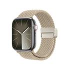 For Apple Watch Series 8 45mm DUX DUCIS Mixture Pro Series Magnetic Buckle Nylon Braid Watch Band(Beige) - 1