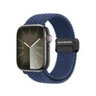 For Apple Watch Series 8 45mm DUX DUCIS Mixture Pro Series Magnetic Buckle Nylon Braid Watch Band(Storm Blue) - 1