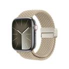For Apple Watch SE 2022 40mm DUX DUCIS Mixture Pro Series Magnetic Buckle Nylon Braid Watch Band(Beige) - 1
