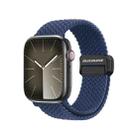 For Apple Watch SE 2022 44mm DUX DUCIS Mixture Pro Series Magnetic Buckle Nylon Braid Watch Band(Storm Blue) - 1