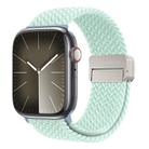 For Apple Watch SE 2022 44mm DUX DUCIS Mixture Pro Series Magnetic Buckle Nylon Braid Watch Band(Light Mint) - 1