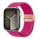 For Apple Watch SE 40mm DUX DUCIS Mixture Pro Series Magnetic Buckle Nylon Braid Watch Band(Raspberry Color) - 1