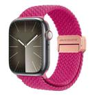 For Apple Watch Series 3 42mm DUX DUCIS Mixture Pro Series Magnetic Buckle Nylon Braid Watch Band(Raspberry Color) - 1