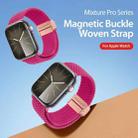 For Apple Watch Series 3 42mm DUX DUCIS Mixture Pro Series Magnetic Buckle Nylon Braid Watch Band(Raspberry Color) - 3