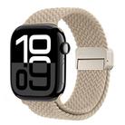 For Apple Watch Series 10 46mm DUX DUCIS Mixture Pro Series Magnetic Buckle Nylon Braid Watch Band(Beige) - 1