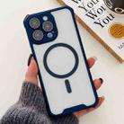 For iPhone 15 Pro Max Colorful Two-Color Lens Film MagSafe Magnetic Horn Acrylic+TPU Case(Blue) - 1